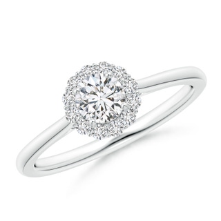 4.5mm HSI2 Classic Round Diamond Scalloped Halo Ring in P950 Platinum