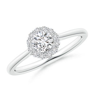 4.5mm HSI2 Classic Round Diamond Scalloped Halo Ring in White Gold
