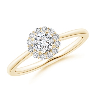 4.5mm HSI2 Classic Round Diamond Scalloped Halo Ring in Yellow Gold