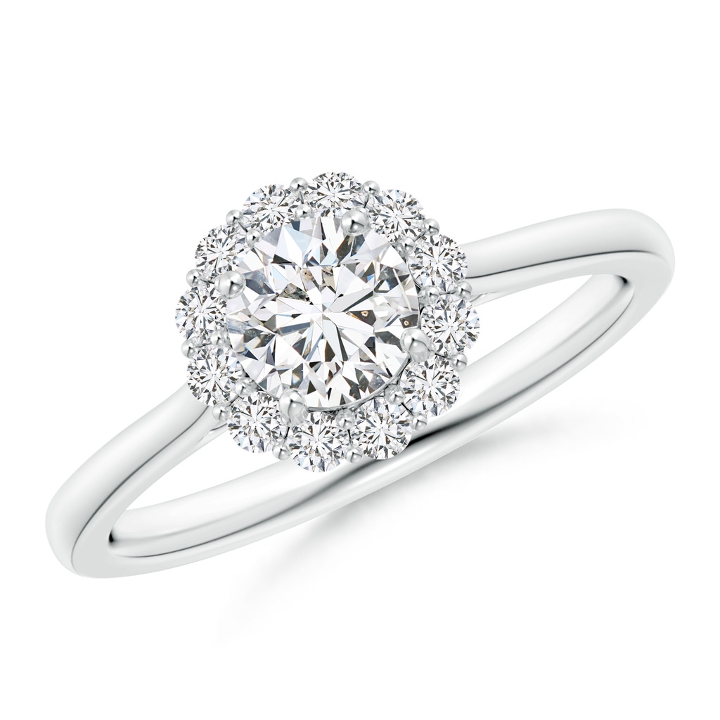 5.2mm HSI2 Classic Round Diamond Scalloped Halo Ring in White Gold