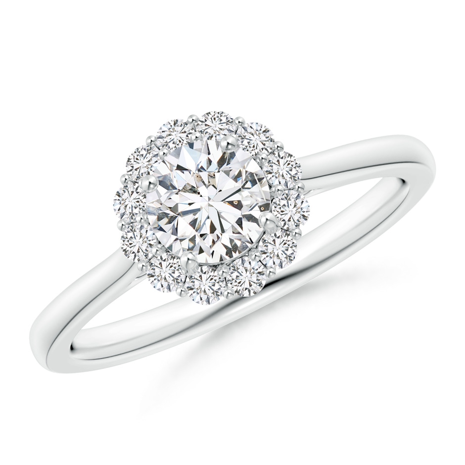 5.2mm HSI2 Classic Round Diamond Scalloped Halo Ring in White Gold 