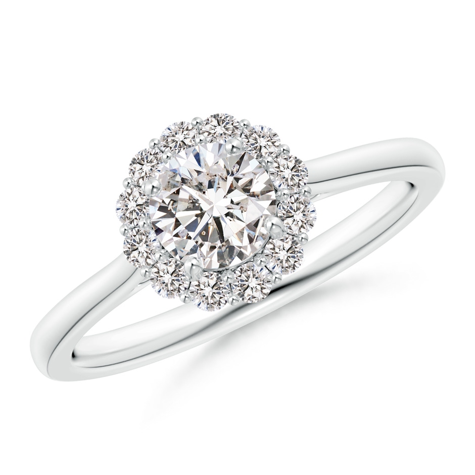 5.2mm IJI1I2 Classic Round Diamond Scalloped Halo Ring in White Gold 