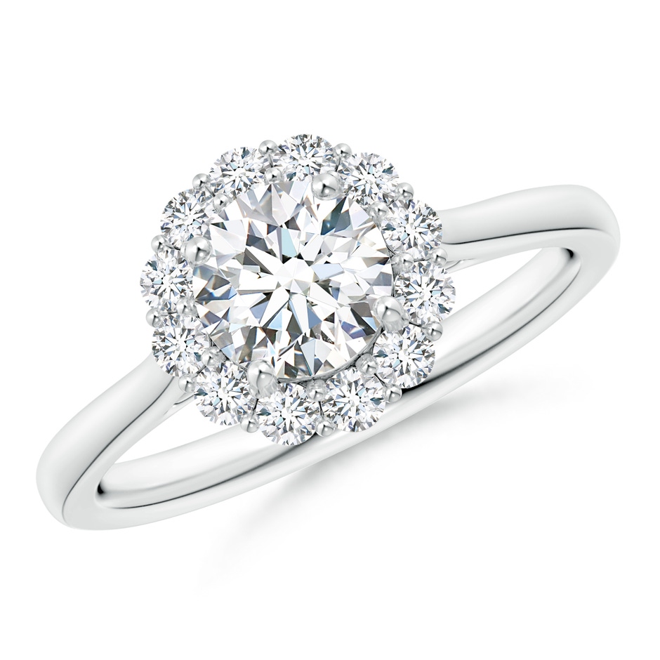 5.8mm GVS2 Classic Round Diamond Scalloped Halo Ring in White Gold 