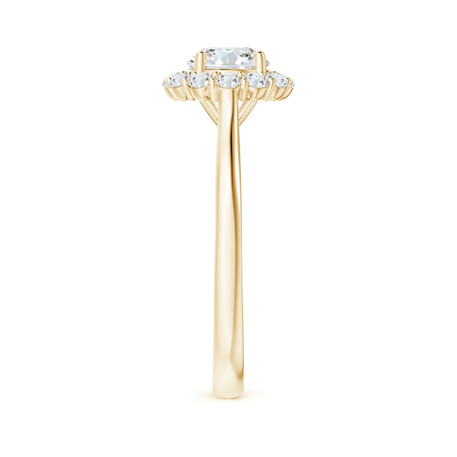 5.8mm GVS2 Classic Round Diamond Scalloped Halo Ring in Yellow Gold side-2