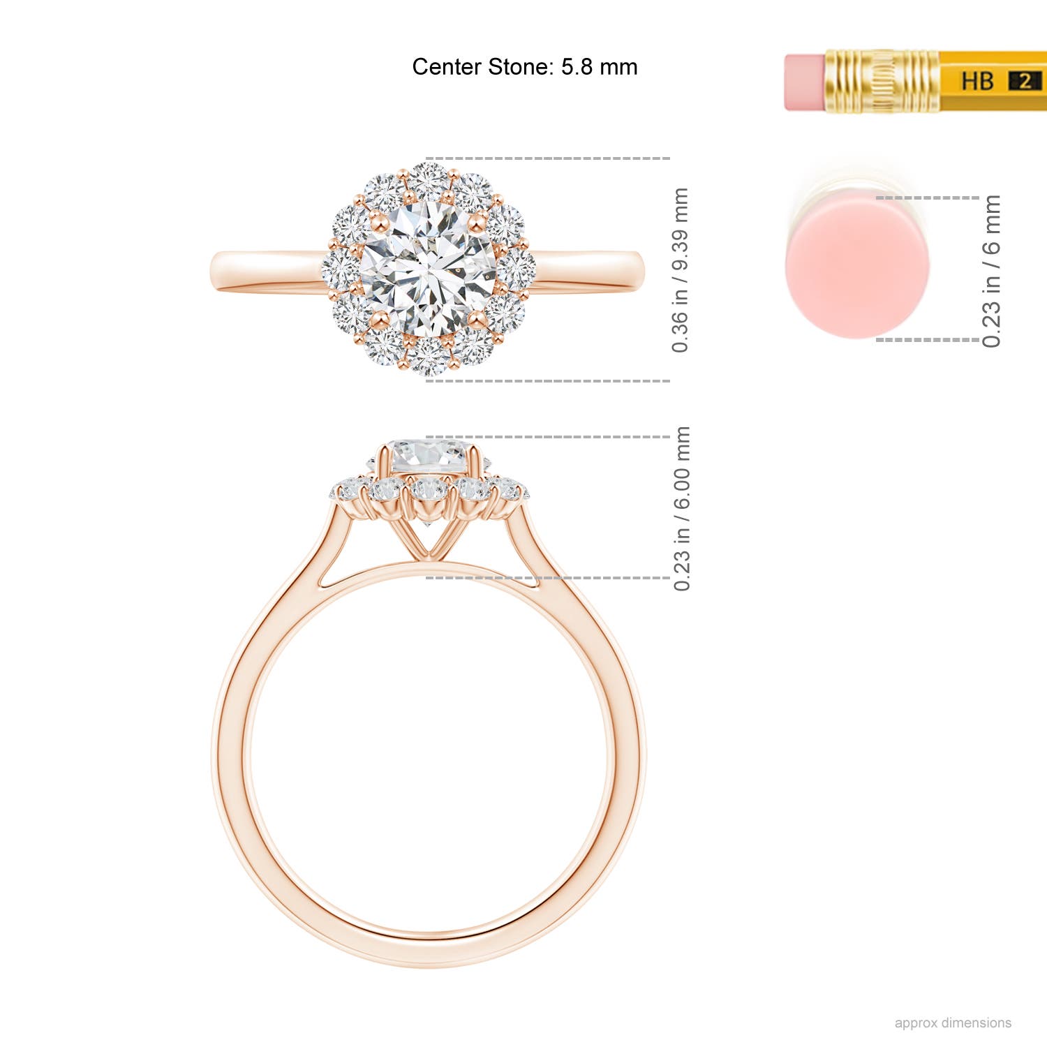 H, SI2 / 1.02 CT / 14 KT Rose Gold