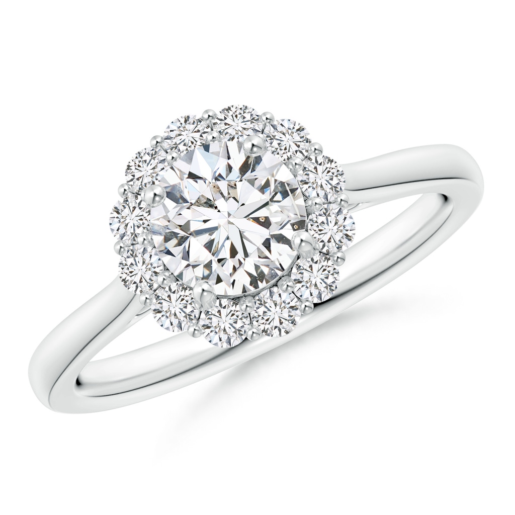 5.8mm HSI2 Classic Round Diamond Scalloped Halo Ring in White Gold