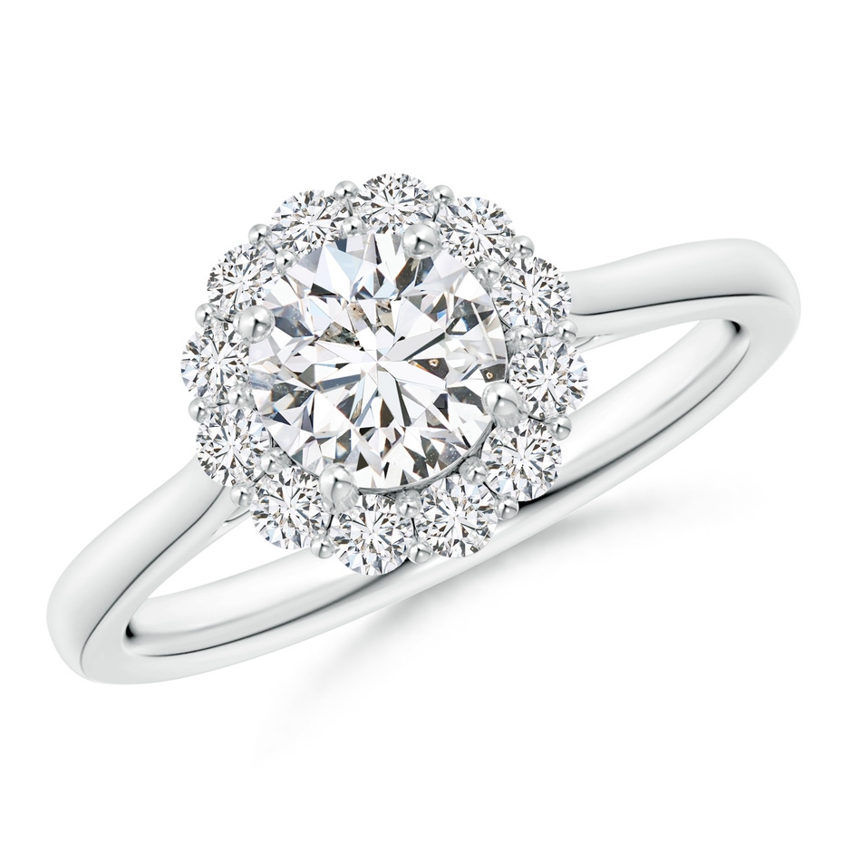 5.8mm HSI2 Classic Round Diamond Scalloped Halo Ring in White Gold 