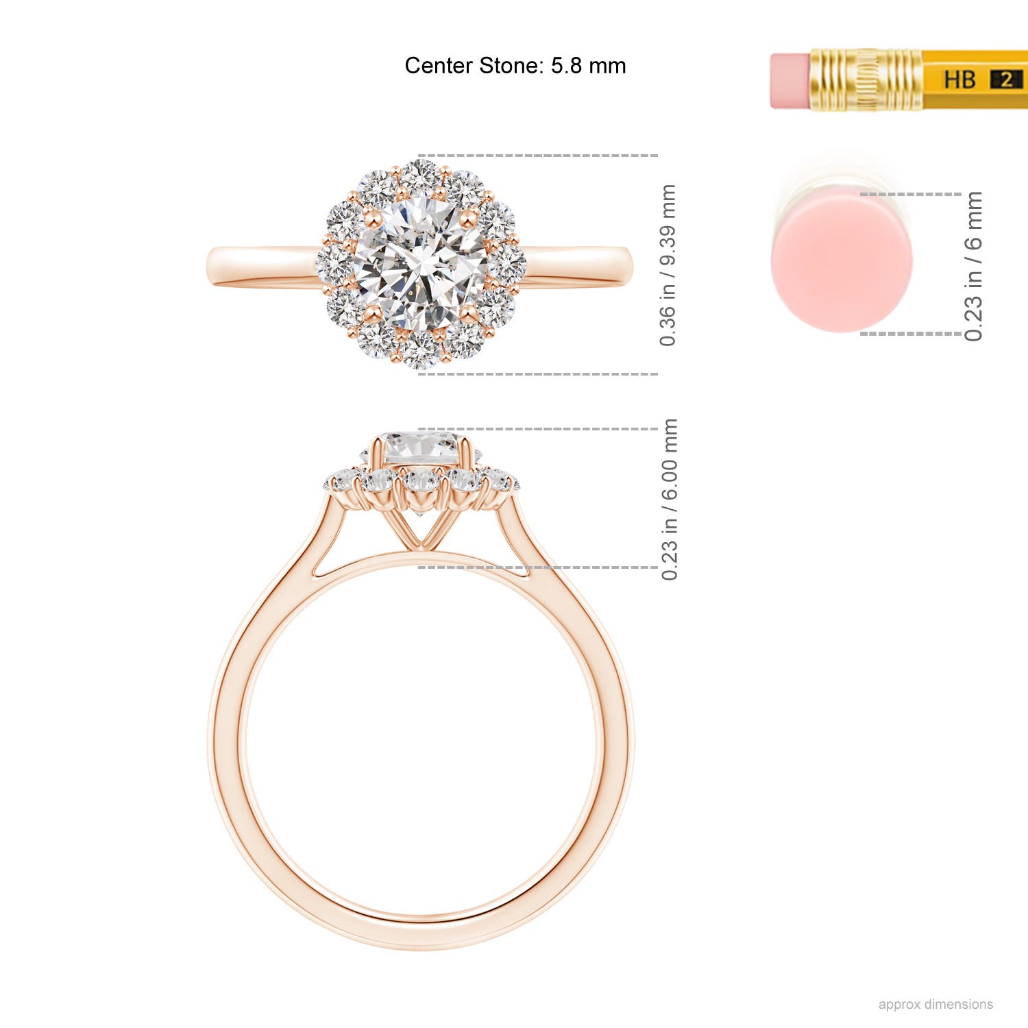 I-J, I1-I2 / 1.02 CT / 14 KT Rose Gold