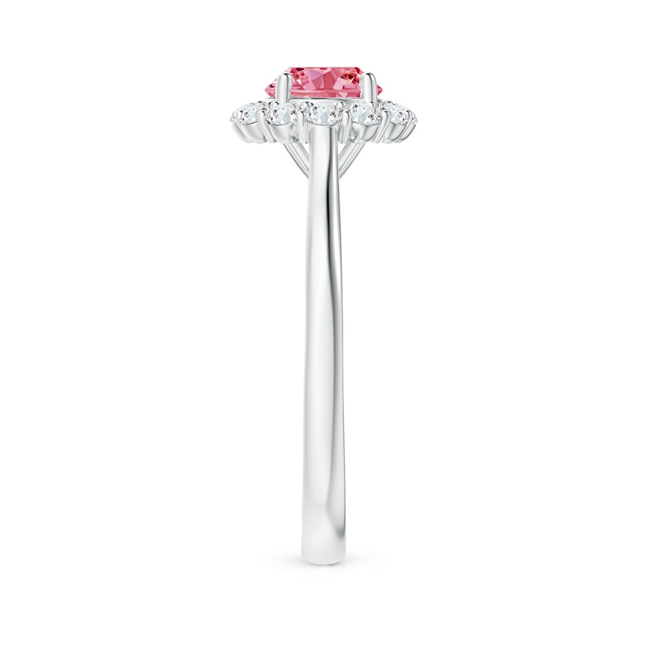 5.8mm AAAA Classic Round Fancy Intense Pink Diamond Scalloped Halo Ring in White Gold side 299