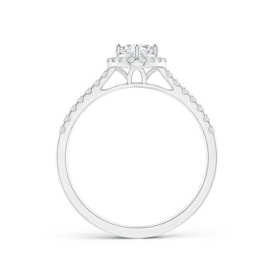 4.2mm GVS2 Cushion Halo Round Diamond Ring with Accents in P950 Platinum side-1