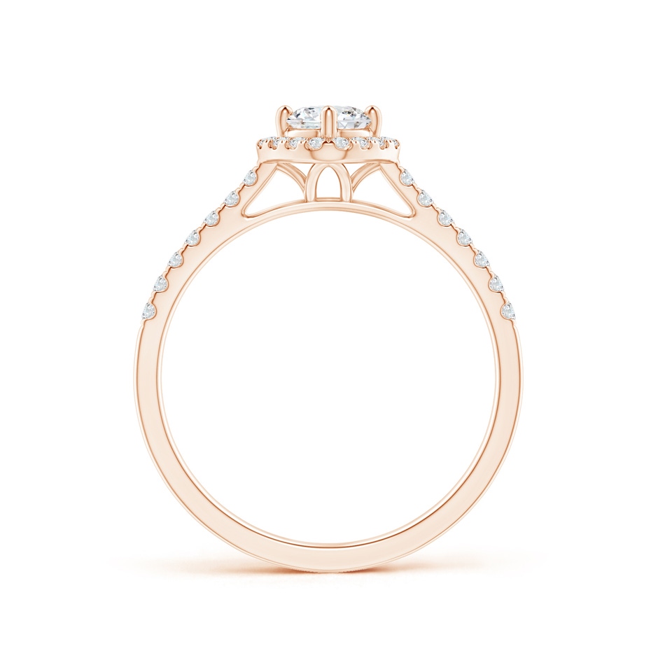 4.2mm GVS2 Cushion Halo Round Diamond Ring with Accents in Rose Gold side-1