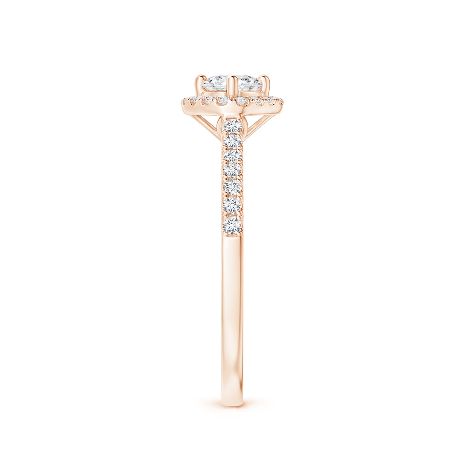4.2mm GVS2 Cushion Halo Round Diamond Ring with Accents in Rose Gold side-2