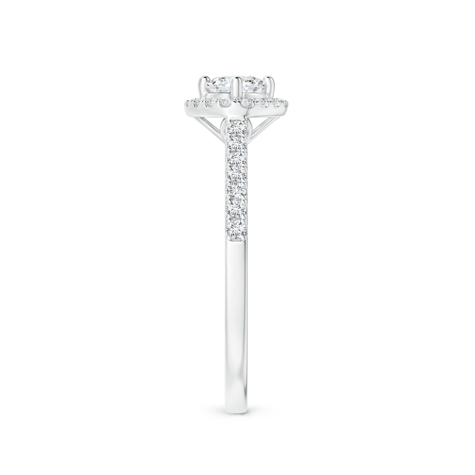 4.2mm GVS2 Cushion Halo Round Diamond Ring with Accents in White Gold side-2