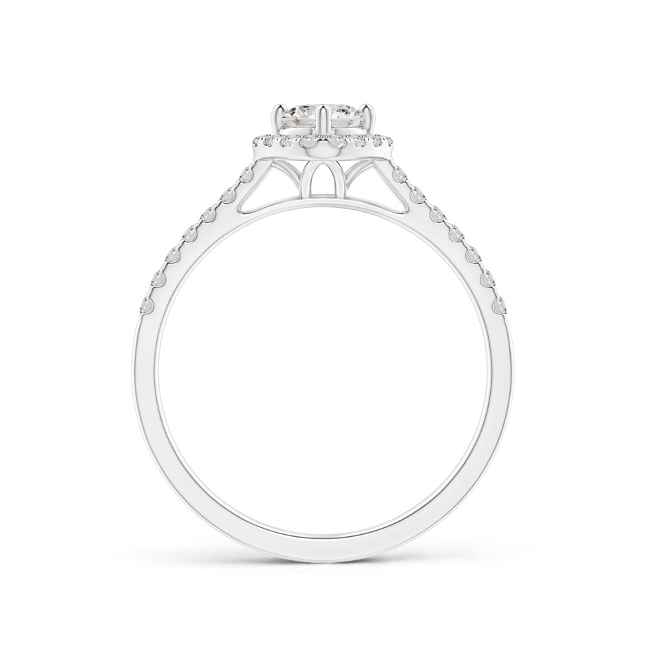 4.2mm IJI1I2 Cushion Halo Round Diamond Ring with Accents in White Gold side-1