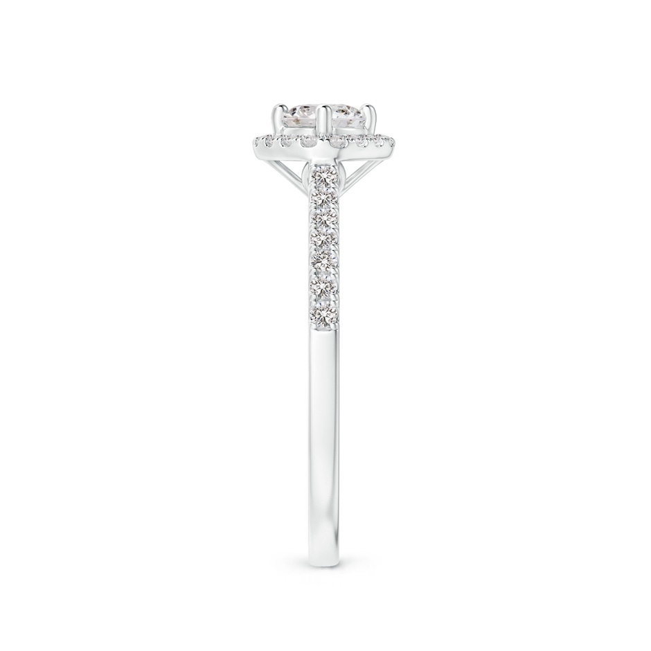 4.2mm IJI1I2 Cushion Halo Round Diamond Ring with Accents in White Gold side-2