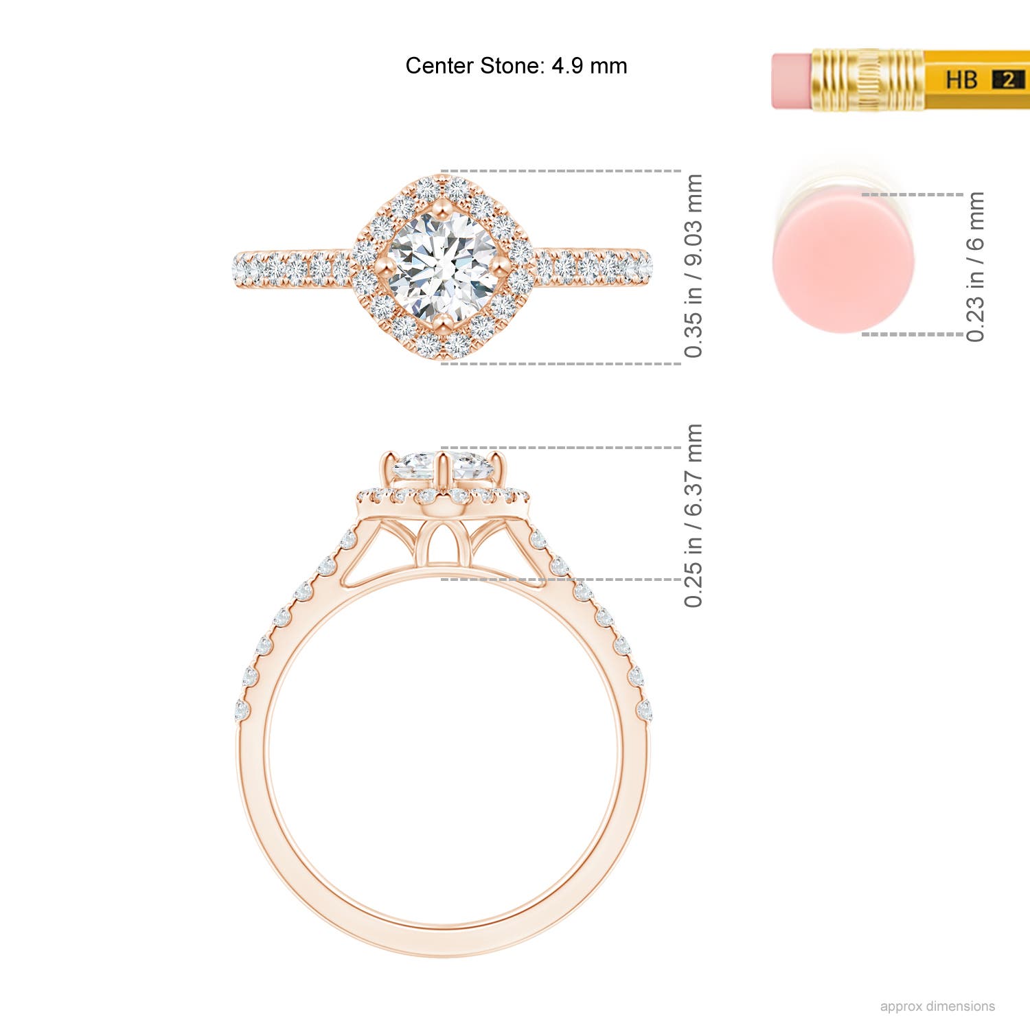 G, VS2 / 0.75 CT / 14 KT Rose Gold