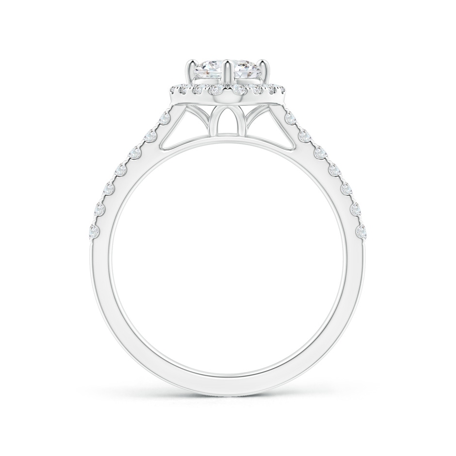 4.9mm GVS2 Cushion Halo Round Diamond Ring with Accents in White Gold side-1