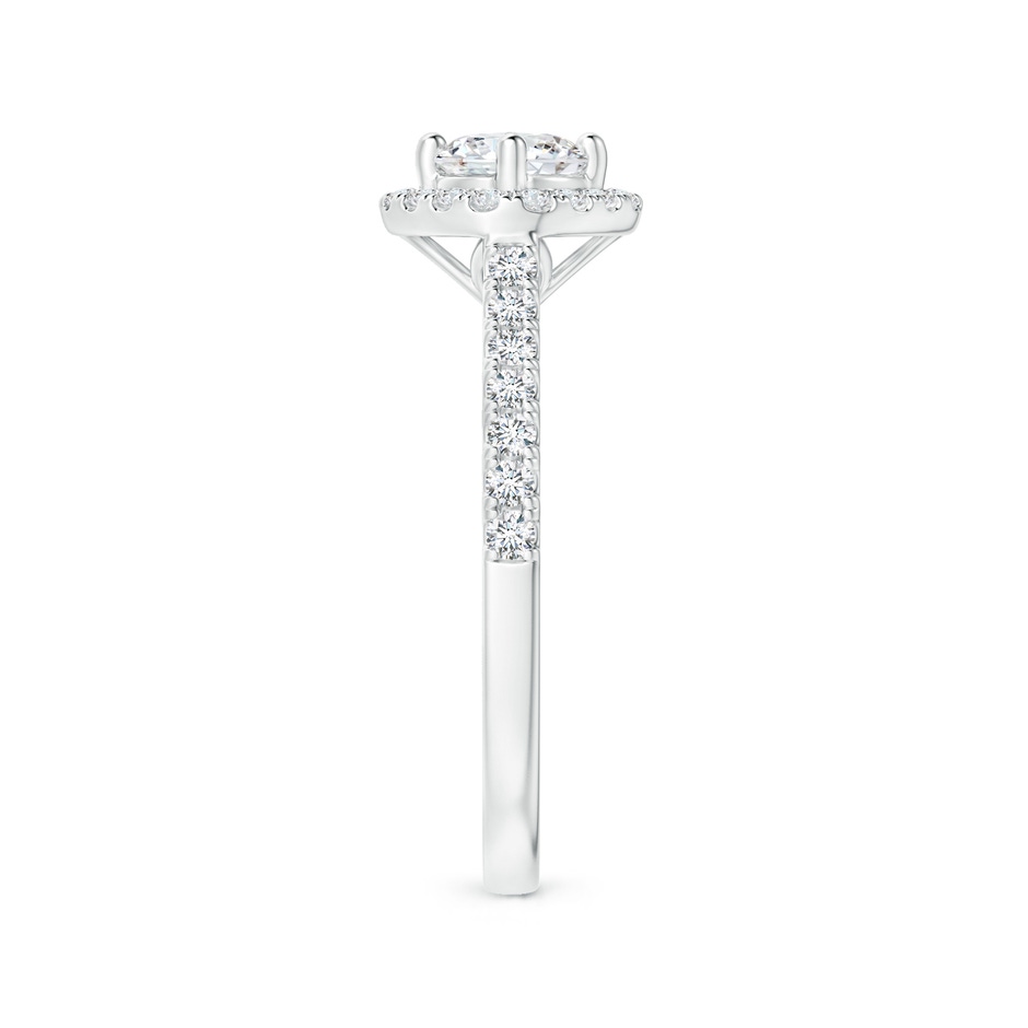 4.9mm GVS2 Cushion Halo Round Diamond Ring with Accents in White Gold side-2