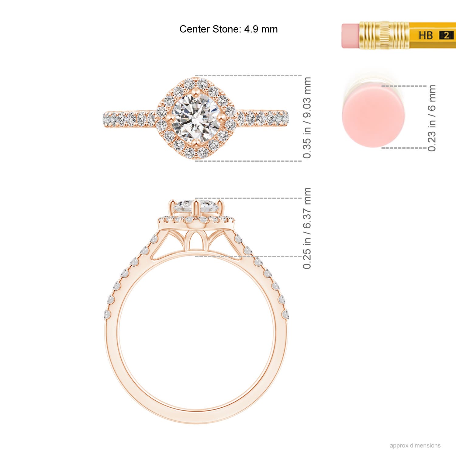 I-J, I1-I2 / 0.75 CT / 14 KT Rose Gold