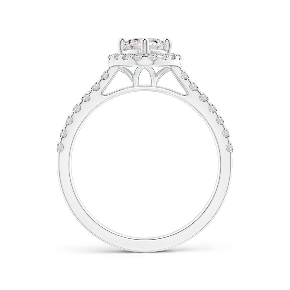 4.9mm IJI1I2 Cushion Halo Round Diamond Ring with Accents in White Gold side-1