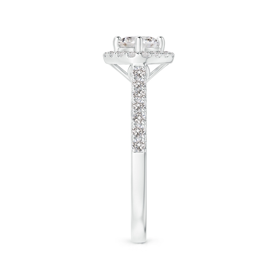 4.9mm IJI1I2 Cushion Halo Round Diamond Ring with Accents in White Gold side-2