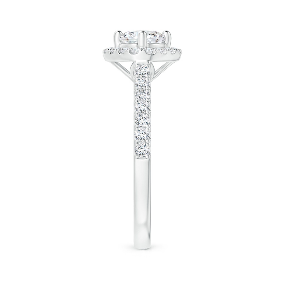5.3mm GVS2 Cushion Halo Round Diamond Ring with Accents in White Gold side-2