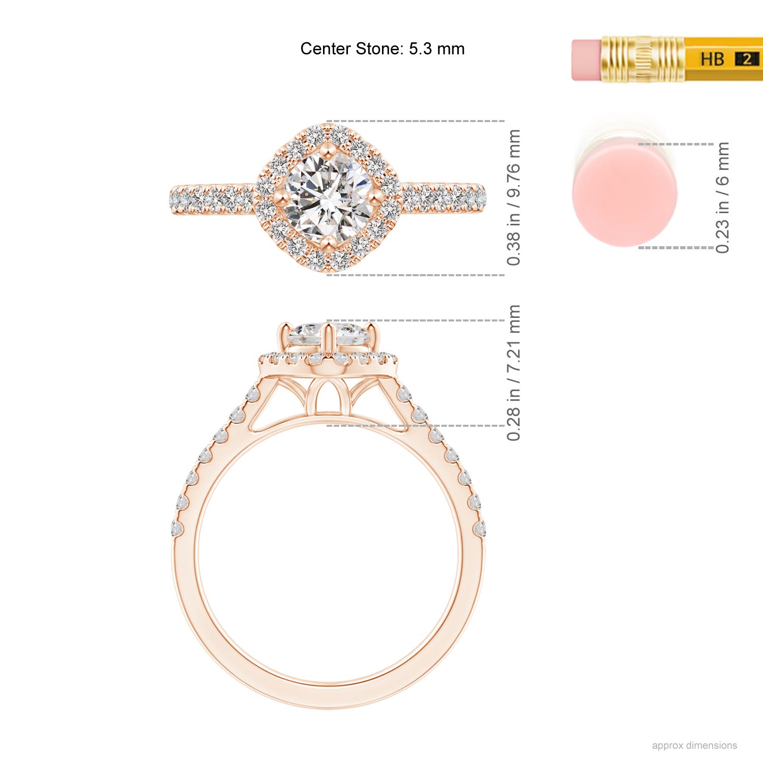 I-J, I1-I2 / 1.03 CT / 14 KT Rose Gold