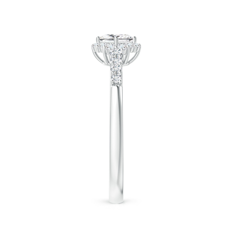 3.6mm GVS2 Princess-Cut Diamond Halo Ring with Accents in P950 Platinum side 299
