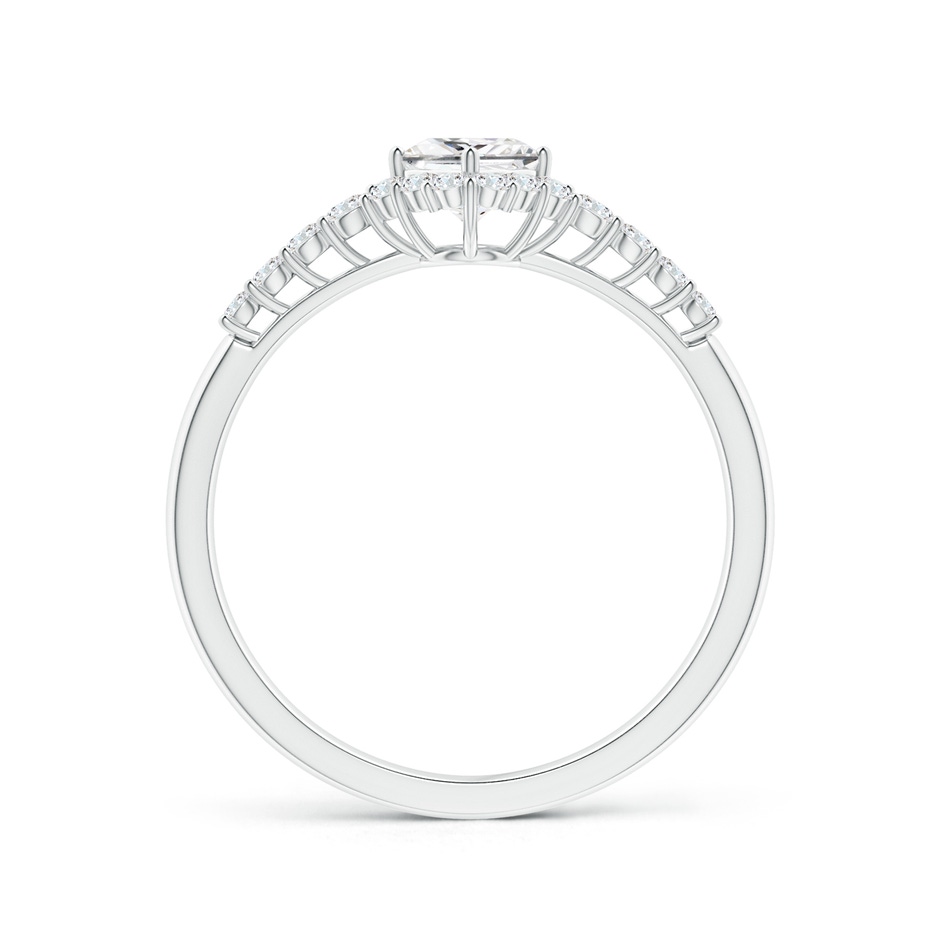 3.6mm GVS2 Princess-Cut Diamond Halo Ring with Accents in White Gold side-1