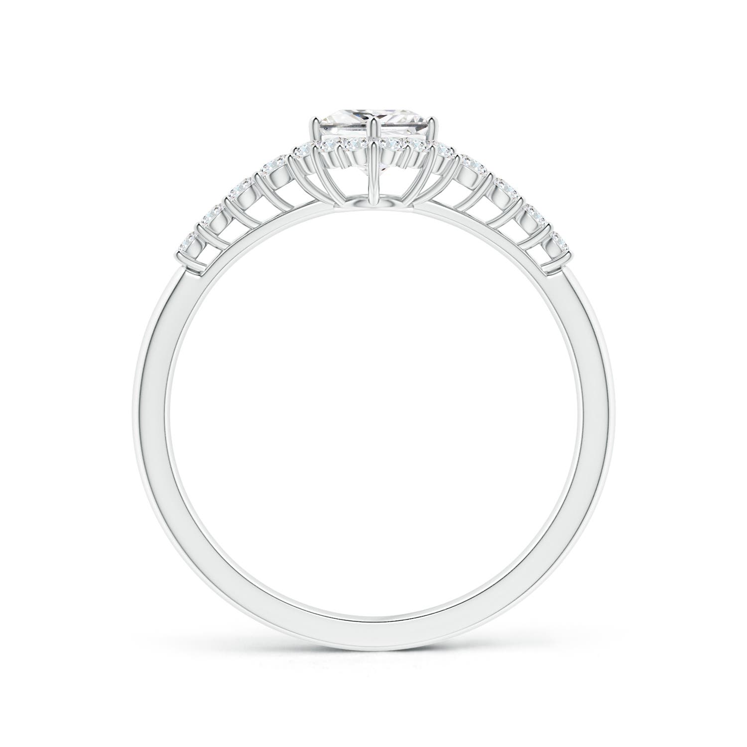 3.6mm GVS2 Princess-Cut Diamond Halo Ring with Accents in White Gold - side 2
