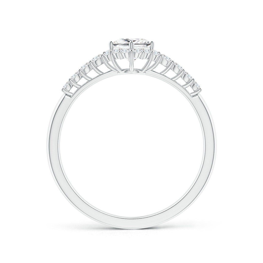 3.6mm GVS2 Princess-Cut Diamond Halo Ring with Accents in White Gold - side 199