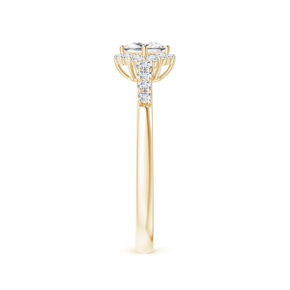 3.6mm GVS2 Princess-Cut Diamond Halo Ring with Accents in Yellow Gold side 299