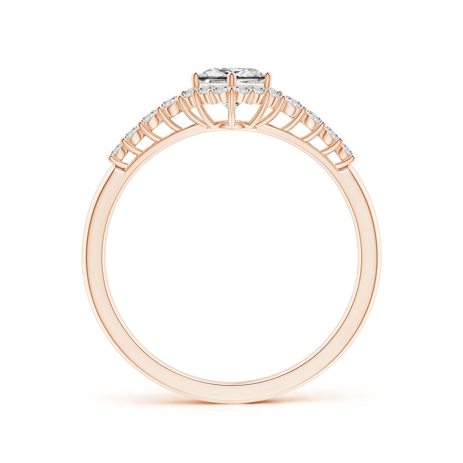 3.6mm IJI1I2 Princess-Cut Diamond Halo Ring with Accents in Rose Gold side 199