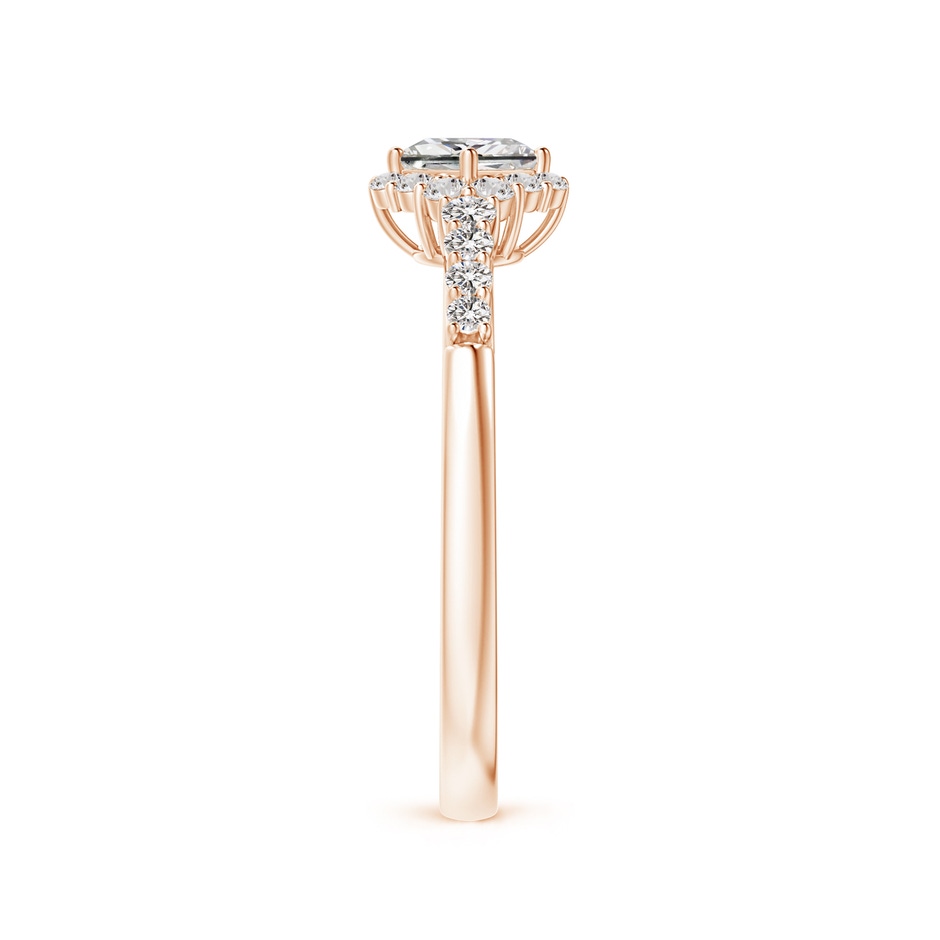 3.6mm IJI1I2 Princess-Cut Diamond Halo Ring with Accents in Rose Gold side 299