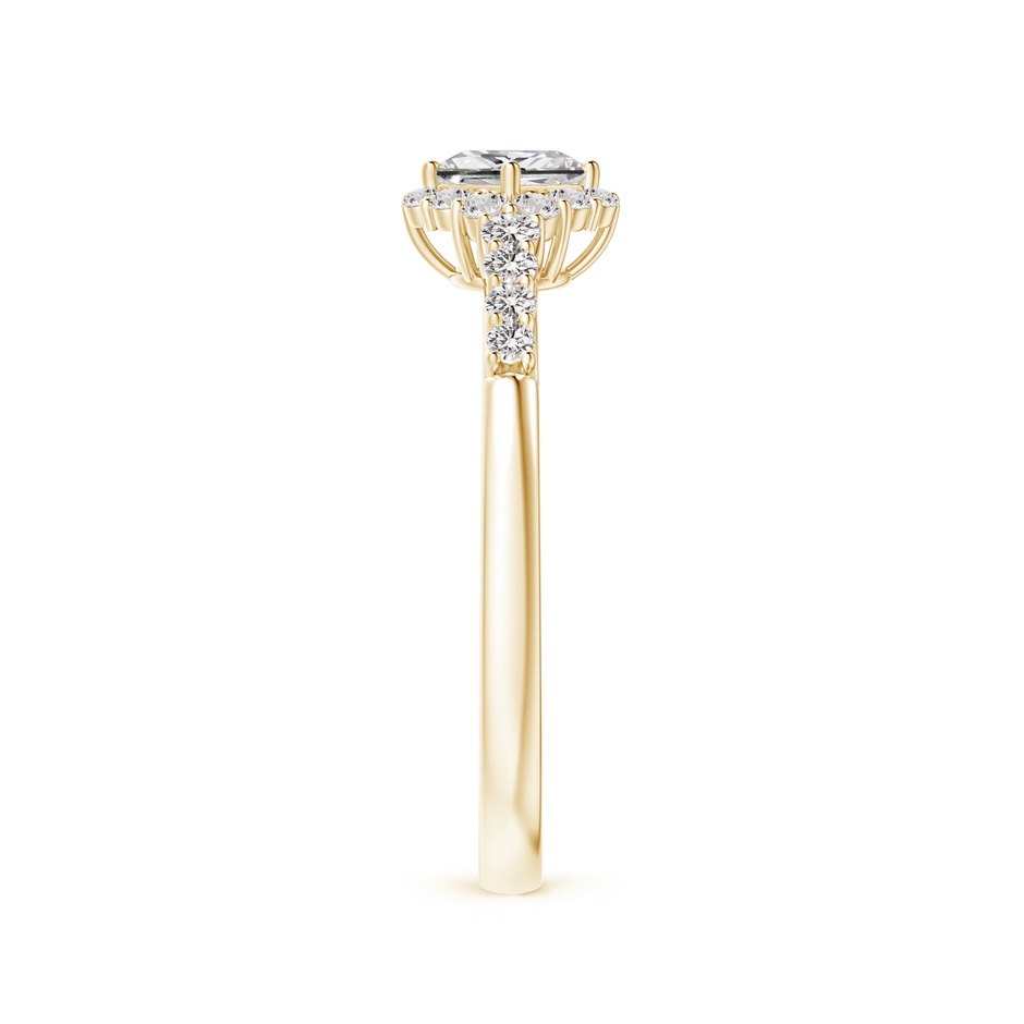 3.6mm IJI1I2 Princess-Cut Diamond Halo Ring with Accents in Yellow Gold side 299