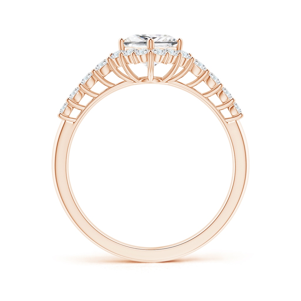 4.5mm GVS2 Princess-Cut Diamond Halo Ring with Accents in Rose Gold - side 199