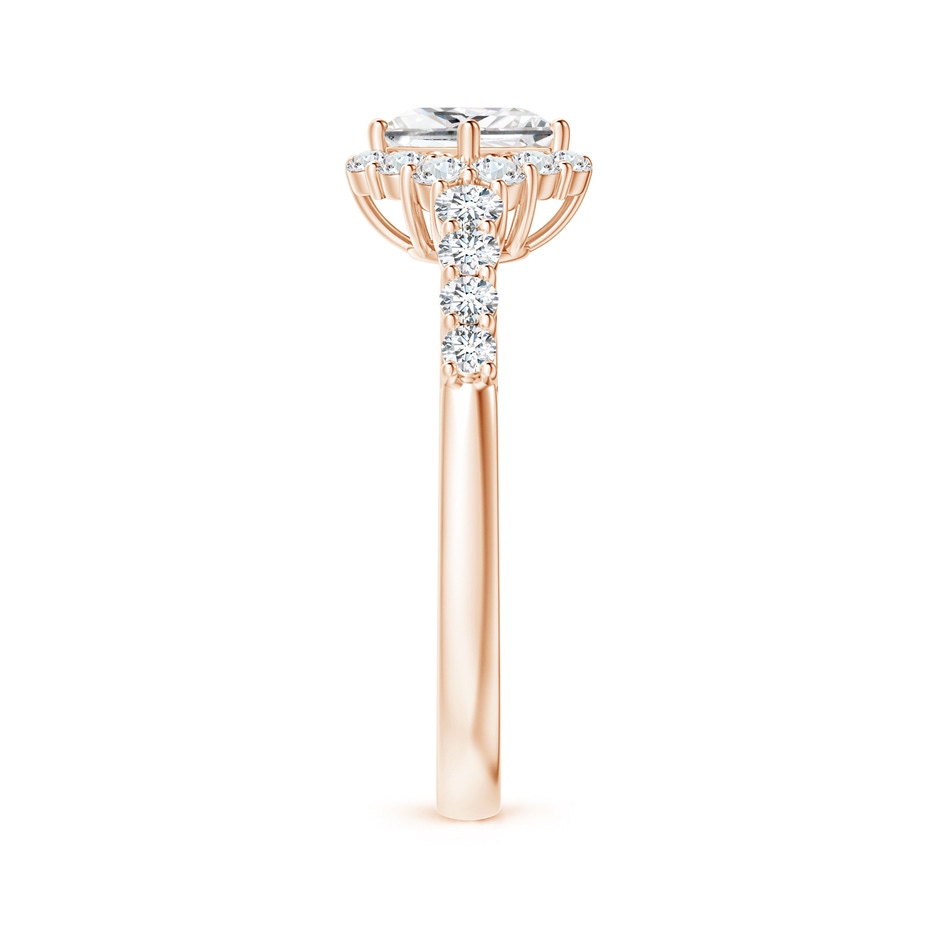 4.5mm GVS2 Princess-Cut Diamond Halo Ring with Accents in Rose Gold side-2