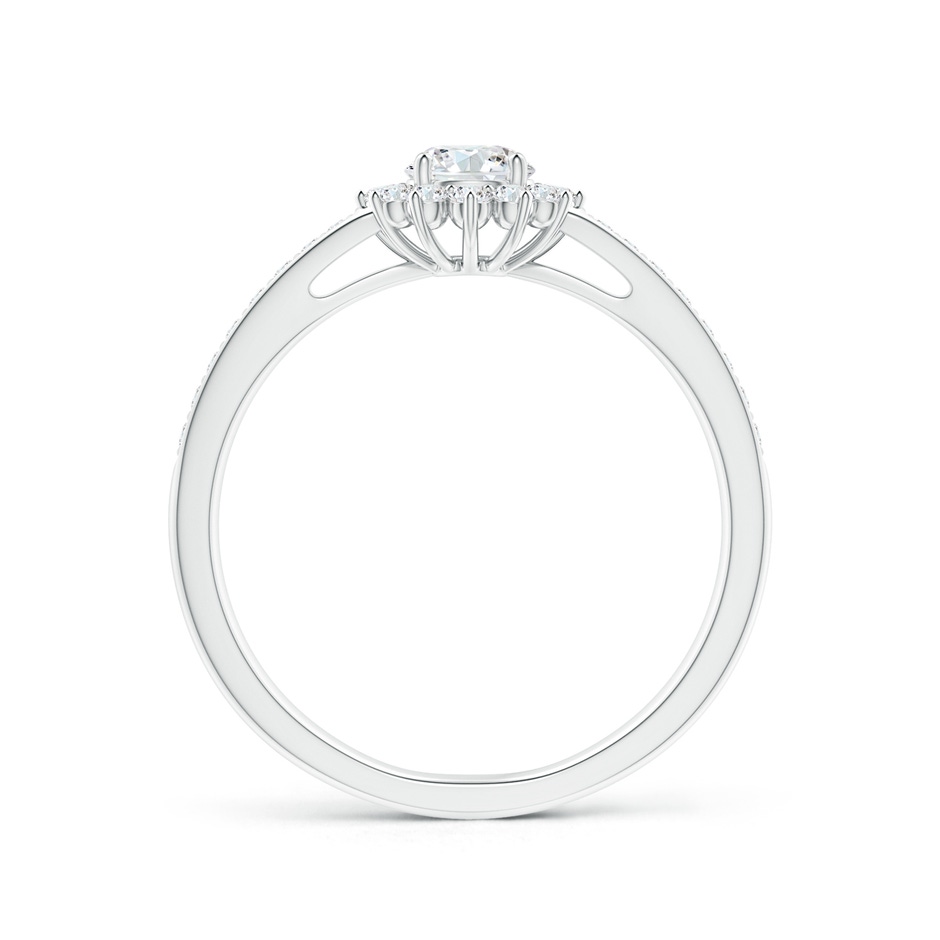 4.2mm GVS2 Classic Floral Halo Round Diamond Ring with Accents in P950 Platinum side-1