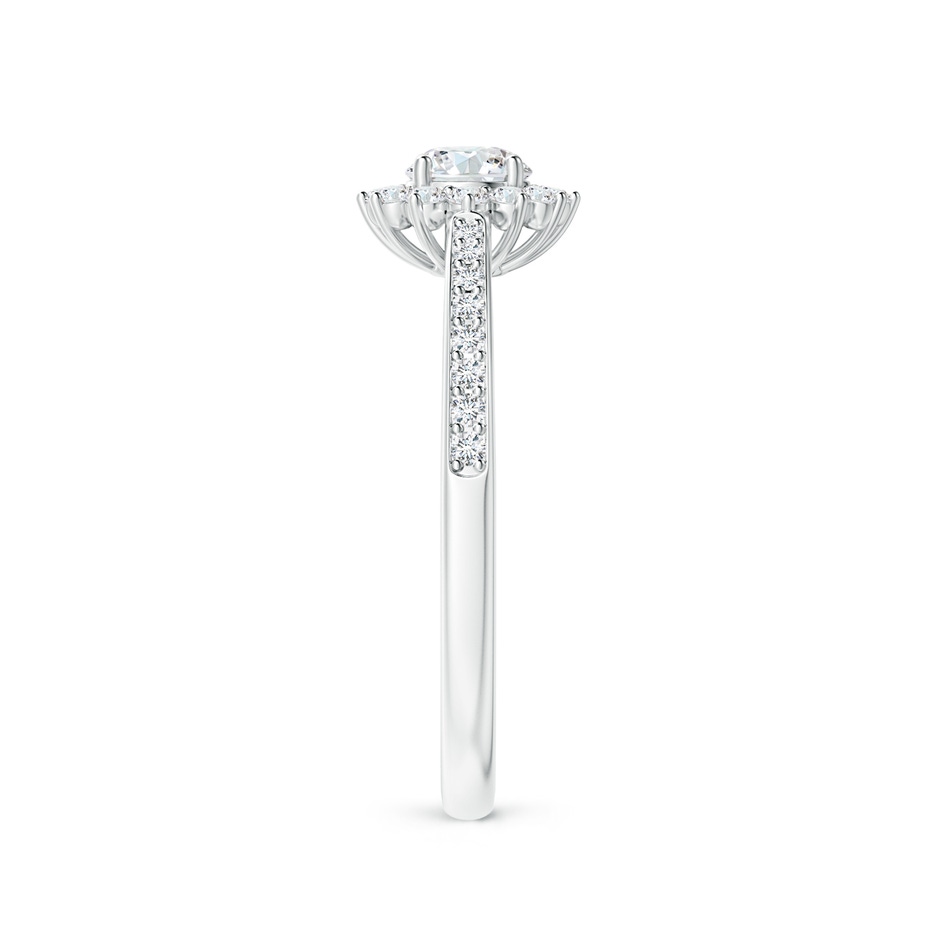 4.2mm GVS2 Classic Floral Halo Round Diamond Ring with Accents in P950 Platinum side-2