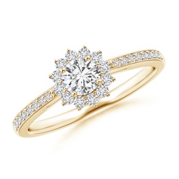 Halo Yellow Gold Diamond Rings