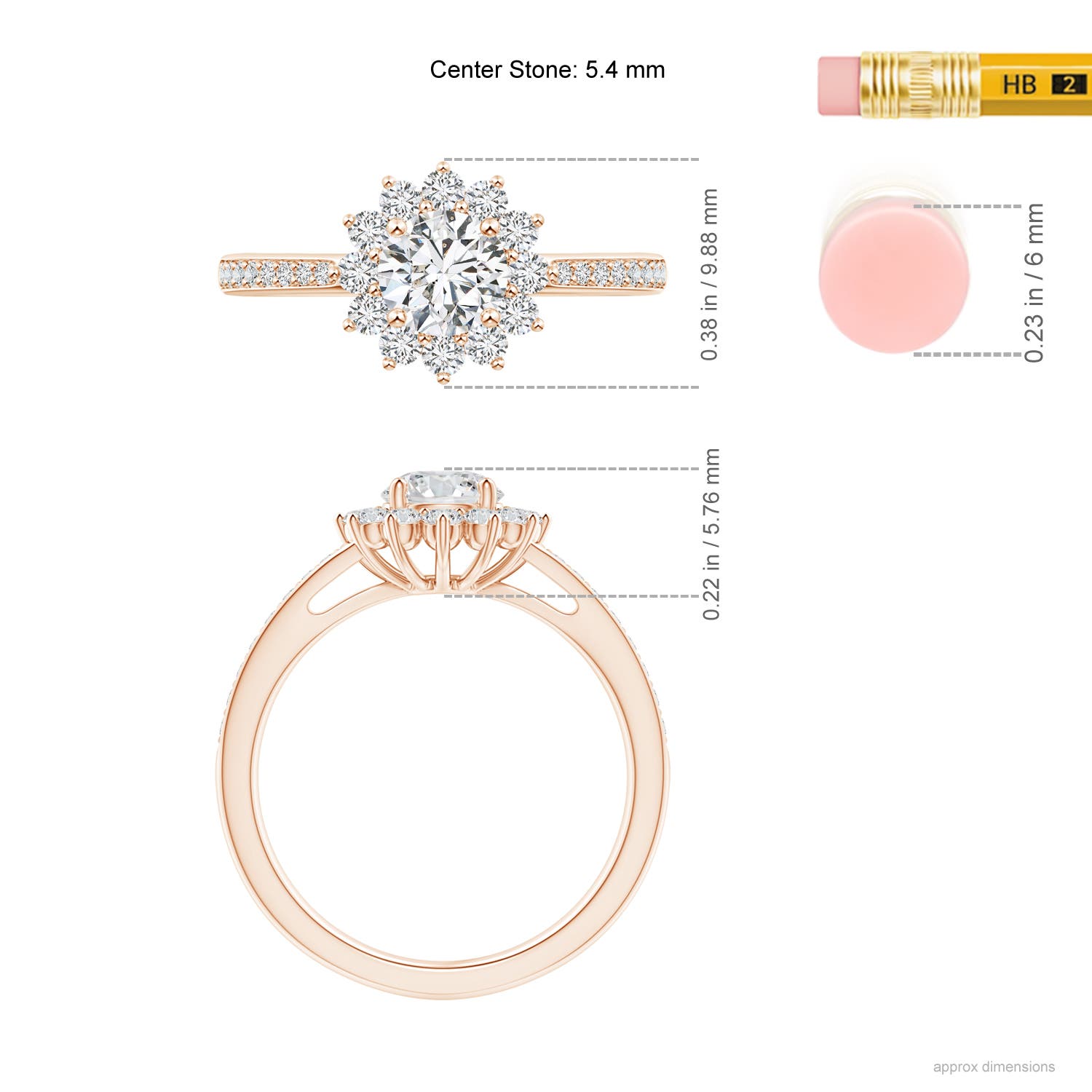 H, SI2 / 0.99 CT / 14 KT Rose Gold