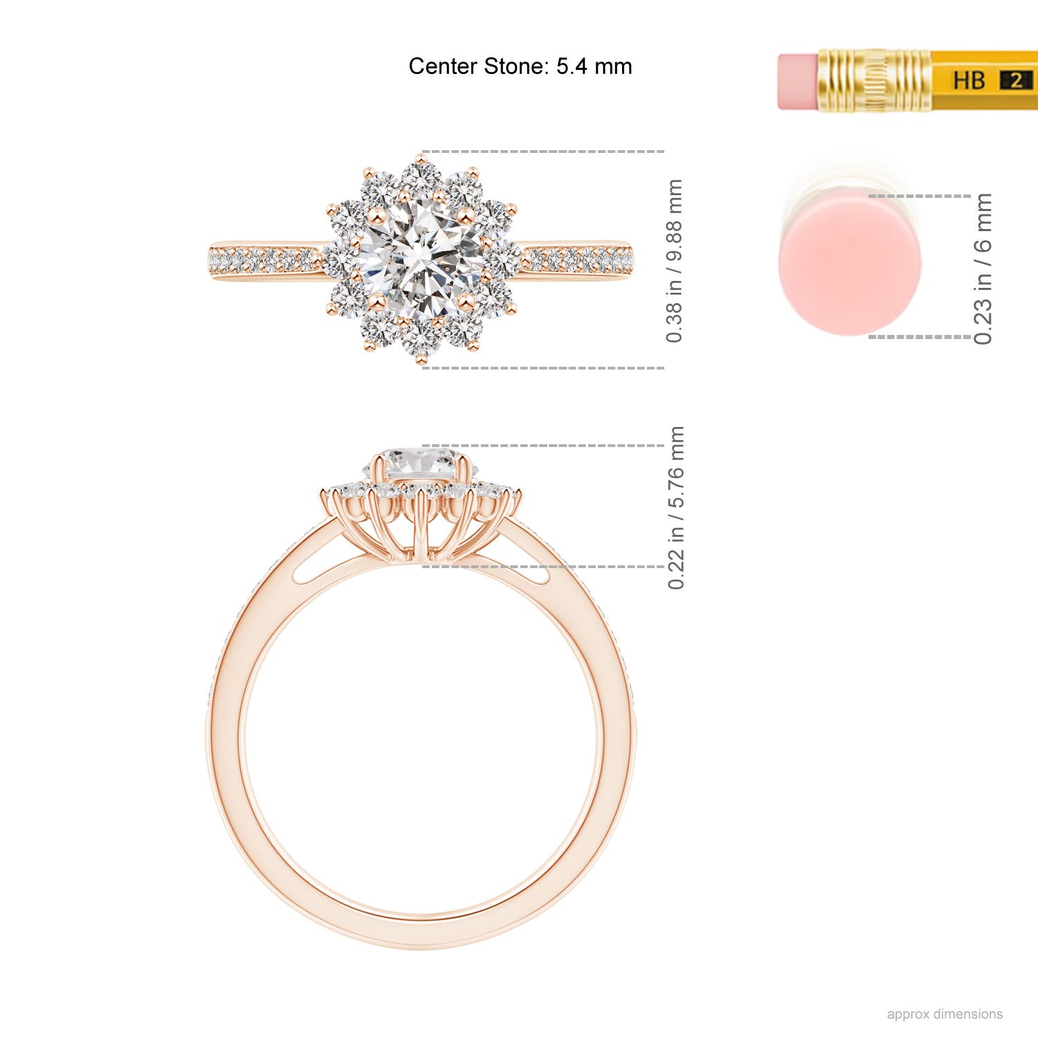 I-J, I1-I2 / 0.99 CT / 14 KT Rose Gold