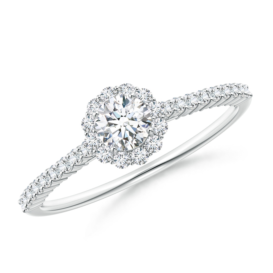 4.1mm GVS2 Classic Round Diamond Halo Ring with Accents in White Gold 