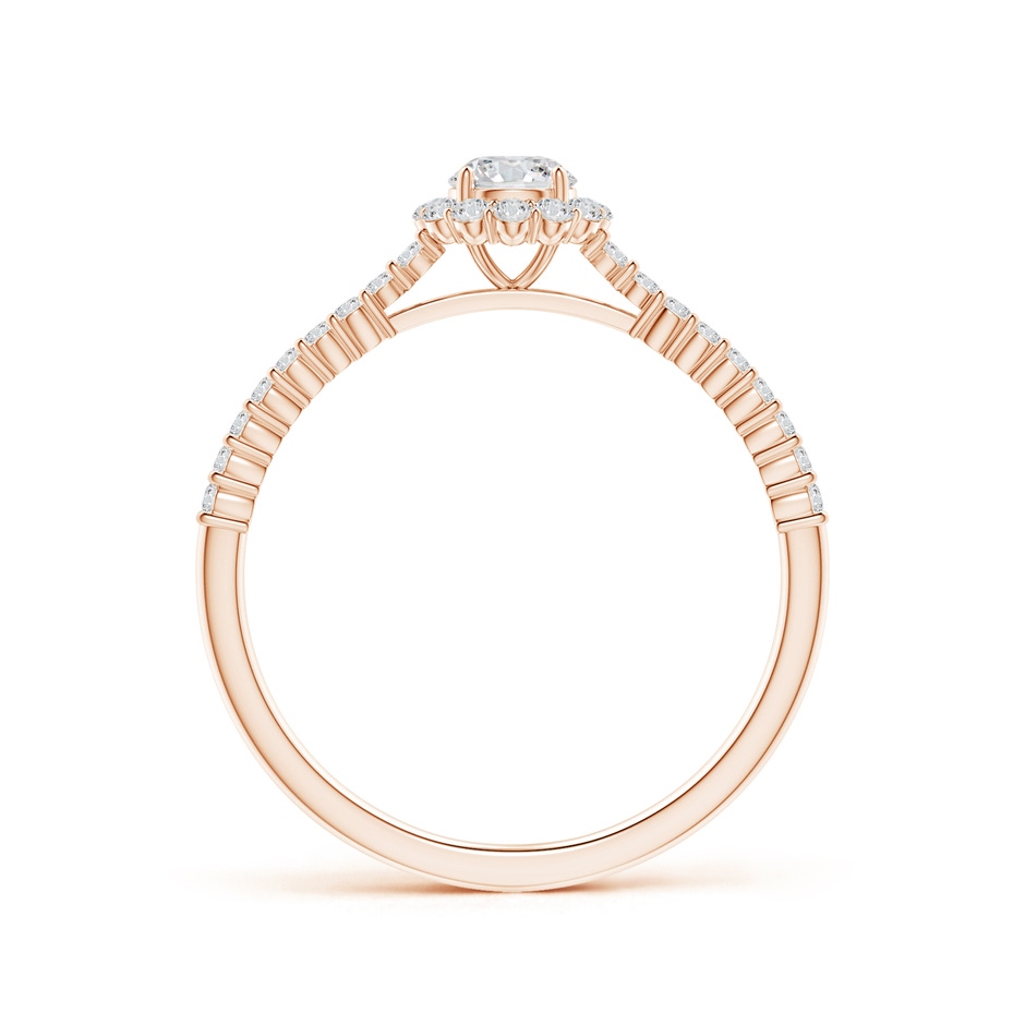 4.1mm HSI2 Classic Round Diamond Halo Ring with Accents in Rose Gold side-1