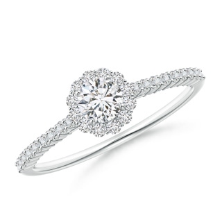 4.1mm HSI2 Classic Round Diamond Halo Ring with Accents in White Gold