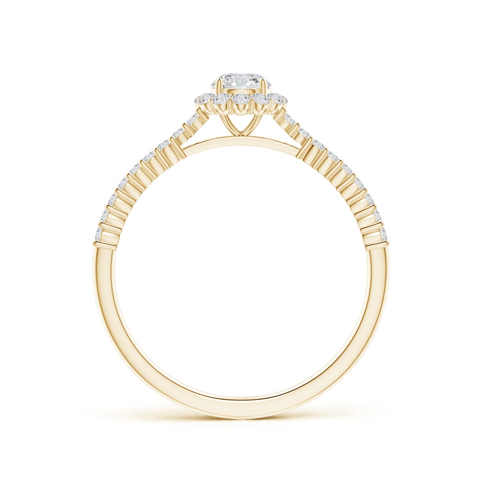 4.1mm HSI2 Classic Round Diamond Halo Ring with Accents in Yellow Gold side-1