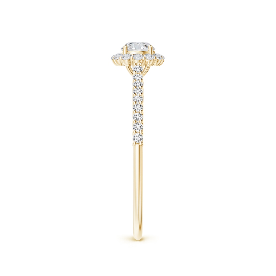 4.1mm HSI2 Classic Round Diamond Halo Ring with Accents in Yellow Gold side-2