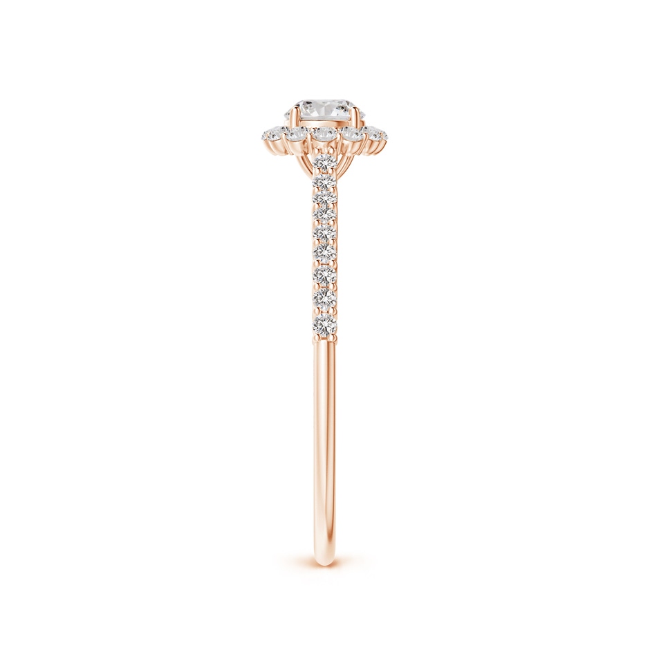 4.1mm IJI1I2 Classic Round Diamond Halo Ring with Accents in Rose Gold side-2