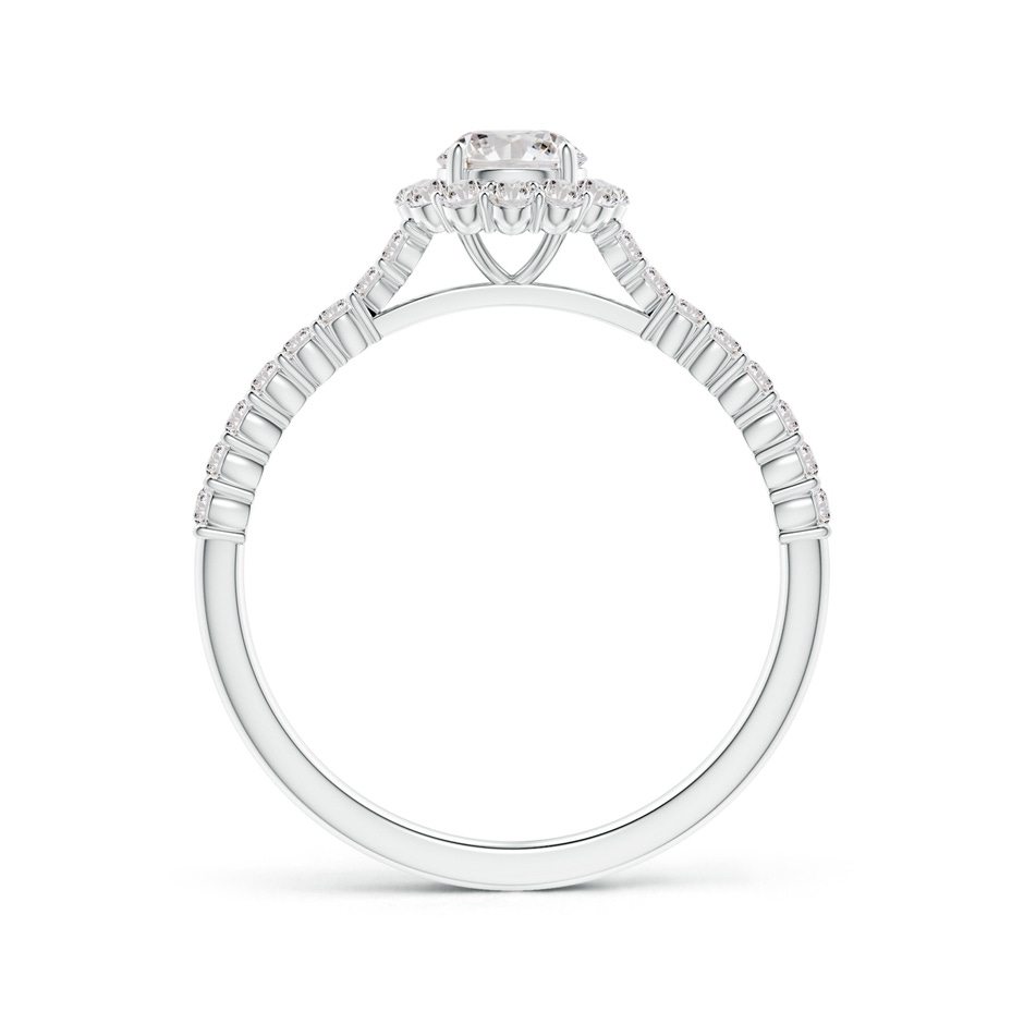 4.8mm IJI1I2 Classic Round Diamond Halo Ring with Accents in White Gold side-1