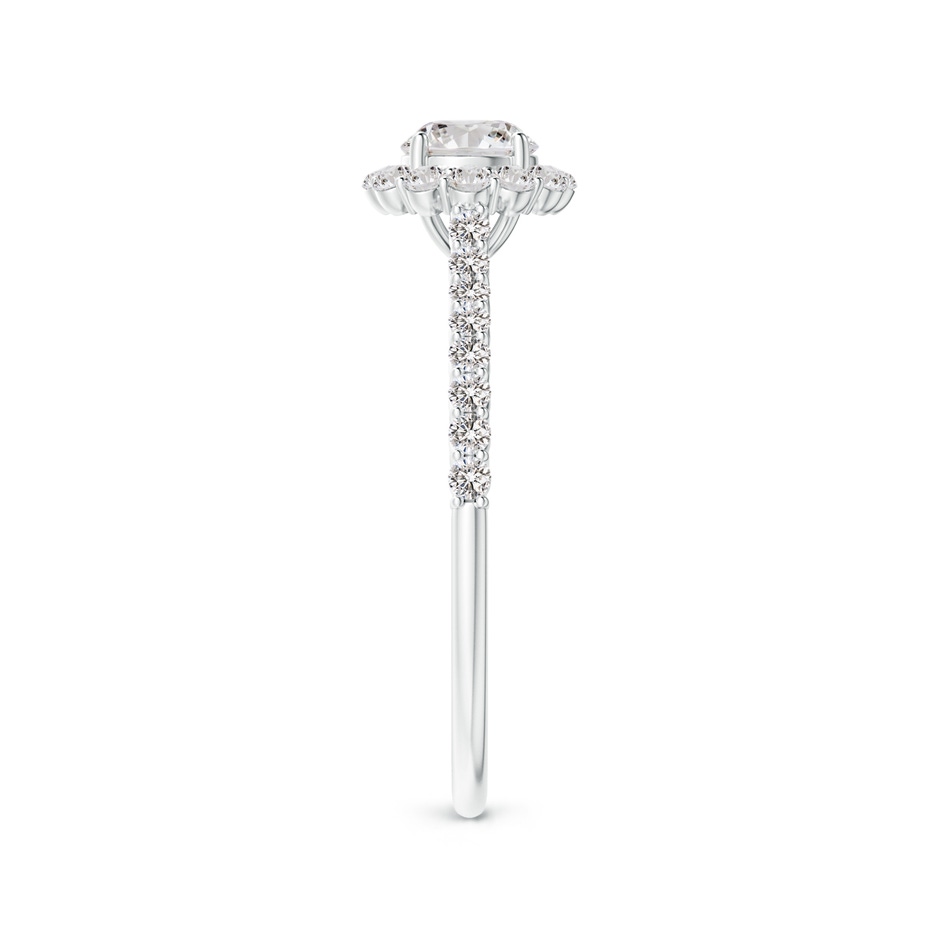 4.8mm IJI1I2 Classic Round Diamond Halo Ring with Accents in White Gold side-2